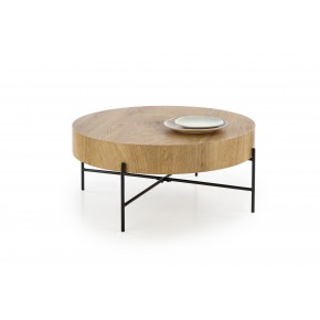 Стол журнальный HALMAR BROOKLYN дуб натуральный/черный, 80/37